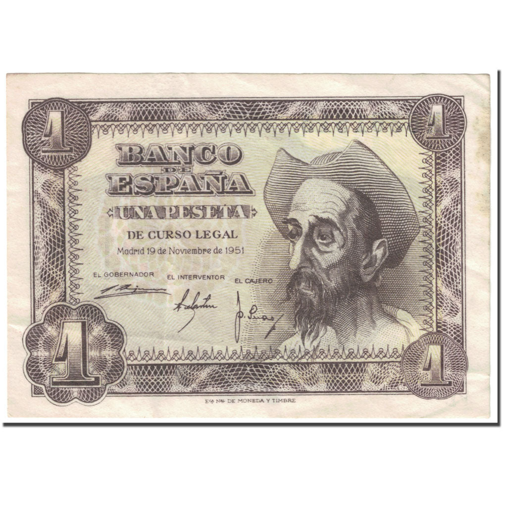 Banconote, Spagna, 1 Peseta, 1951, 1951-11-19, KM:139a, BB