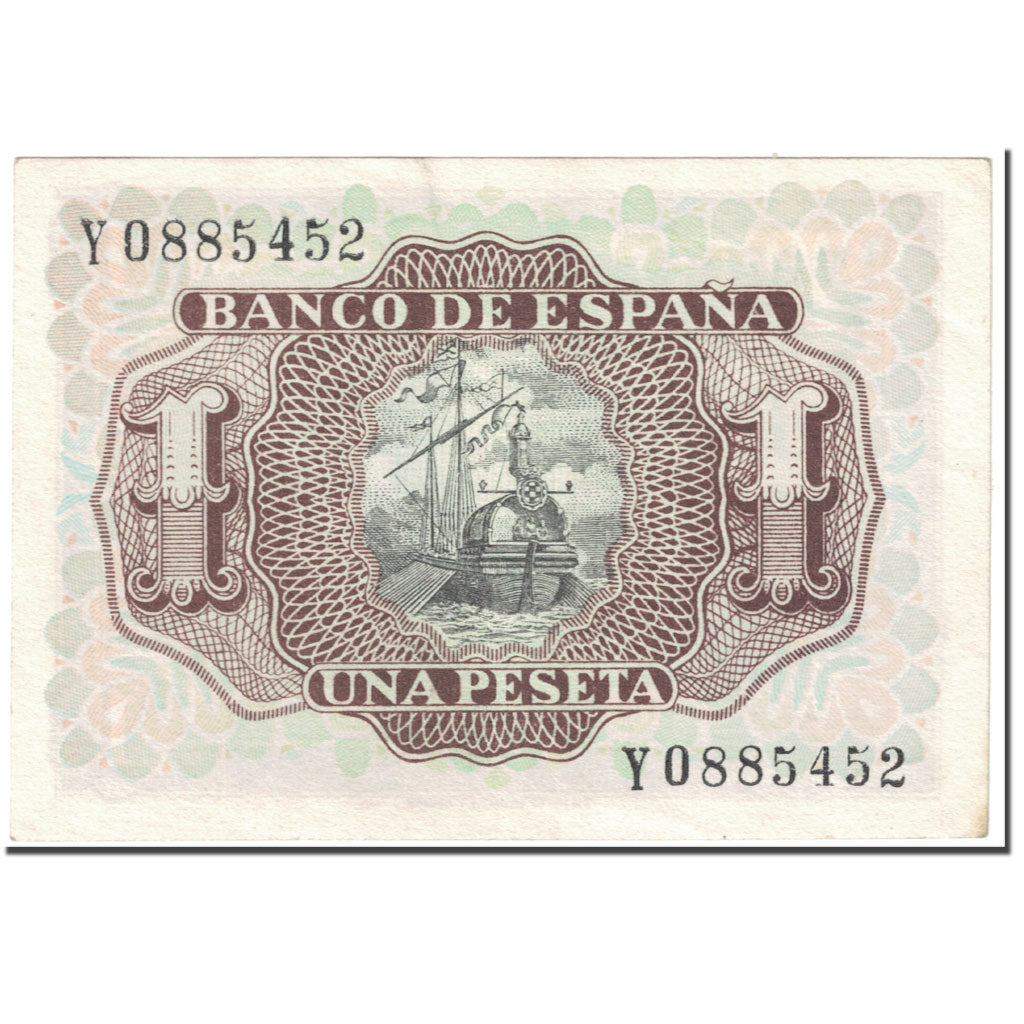 Banknote, Spain, 1 Peseta, 1953, 1953-07-22, KM:144a, AU(55-58)