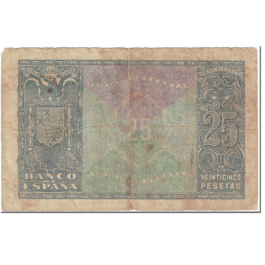 Banknote, Spain, 25 Pesetas, 1940, 1940-01-09, KM:116a, VG(8-10)