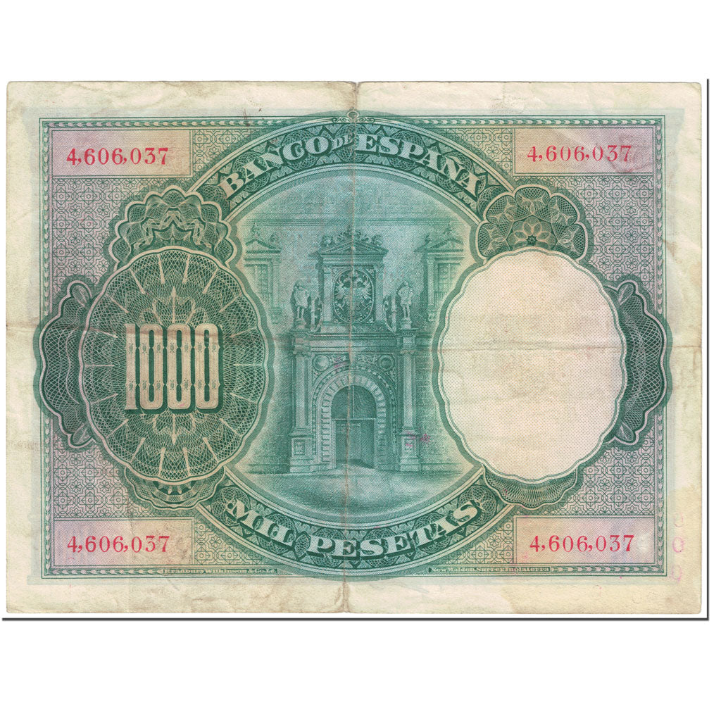 Billete, 1000 Pesetas, 1936, España, Old date (1925-07-01), KM:70c, MBC