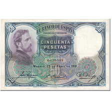 Banknote, Spain, 50 Pesetas, 1931, 1931-04-25, KM:82, AU(55-58)