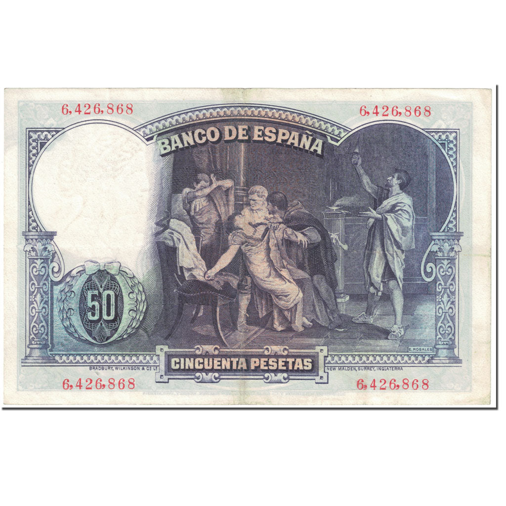 Banknote, Spain, 50 Pesetas, 1931, 1931-04-25, KM:82, AU(55-58)