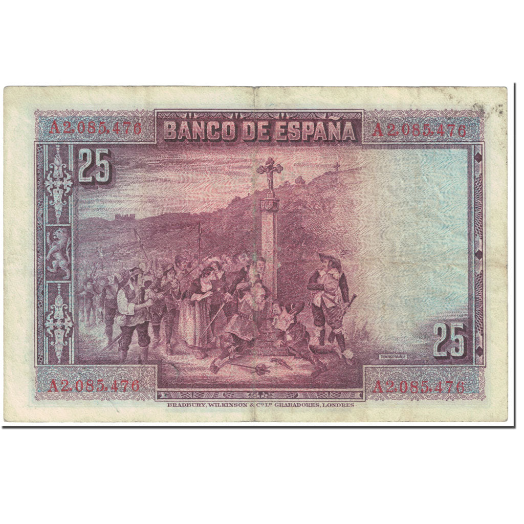 Banknote, Spain, 25 Pesetas, 1928, 1928-08-15, KM:74a, VF(20-25)