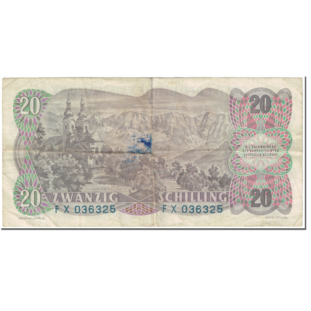 Banknote, Austria, 20 Schilling, 1956, 1956-07-02, KM:136a, VF(20-25)