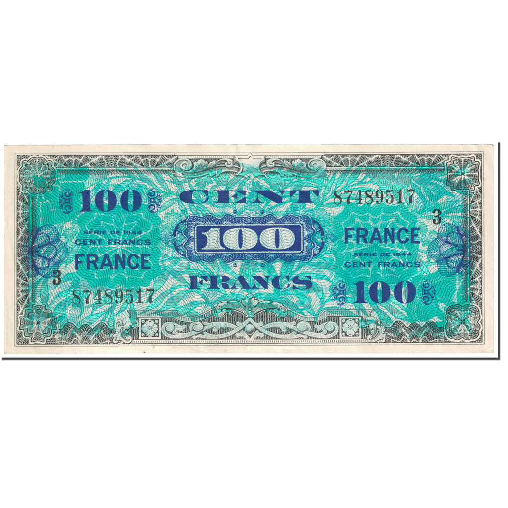 Frankreich, 100 Francs, 1945 Verso France, 1945, Undated (1945), VZ