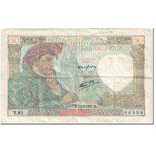 Francja, 50 Francs, Jacques Coeur, 1941, 1941-05-15, VG(8-10), Fayette:19.11
