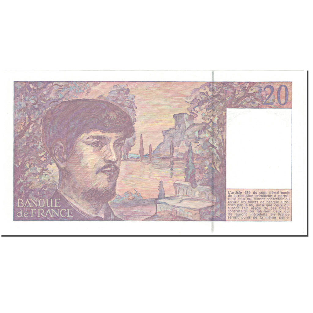 Francia, 20 Francs, Debussy, 1993, Undated (1993), UNC, Fayette:66 bis.4