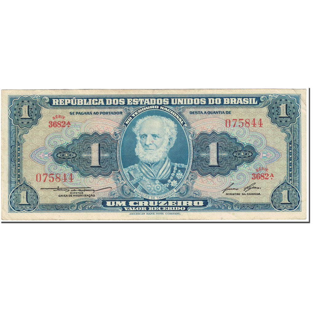 Banknote, Brazil, 1 Cruzeiro, 1958, Undated (1958), KM:150d, AU(50-53)