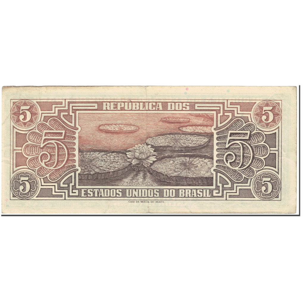 Banknote, Brazil, 5 Cruzeiros, 1961, Undated (1961), KM:166a, VF(20-25)