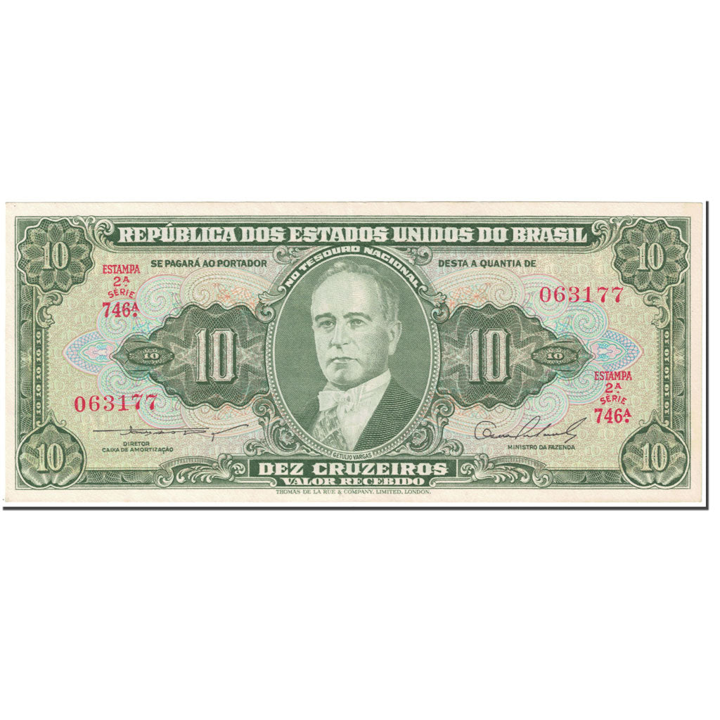 Billet, Brésil, 10 Cruzeiros, 1953, Undated (1953), KM:159b, TTB