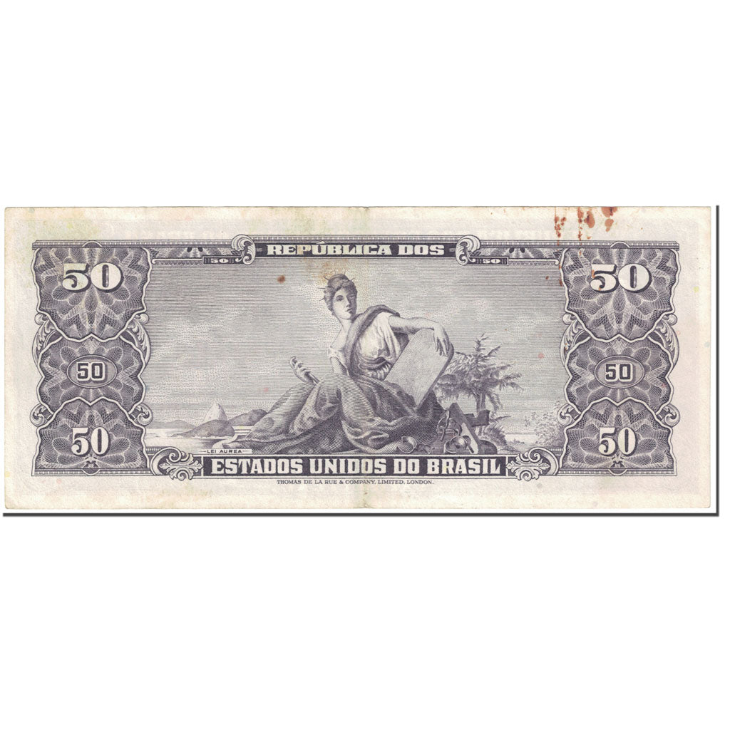 Banknote, Brazil, 50 Cruzeiros, 1963, Undated (1963), KM:179, EF(40-45)