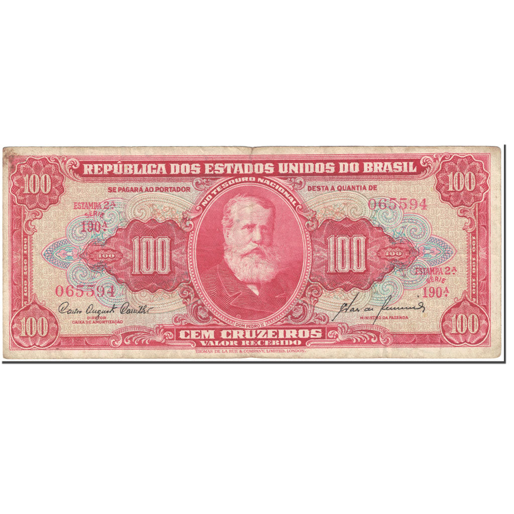 Geldschein, Brasilien, 100 Cruzeiros, 1960, Undated (1960), KM:162, S+
