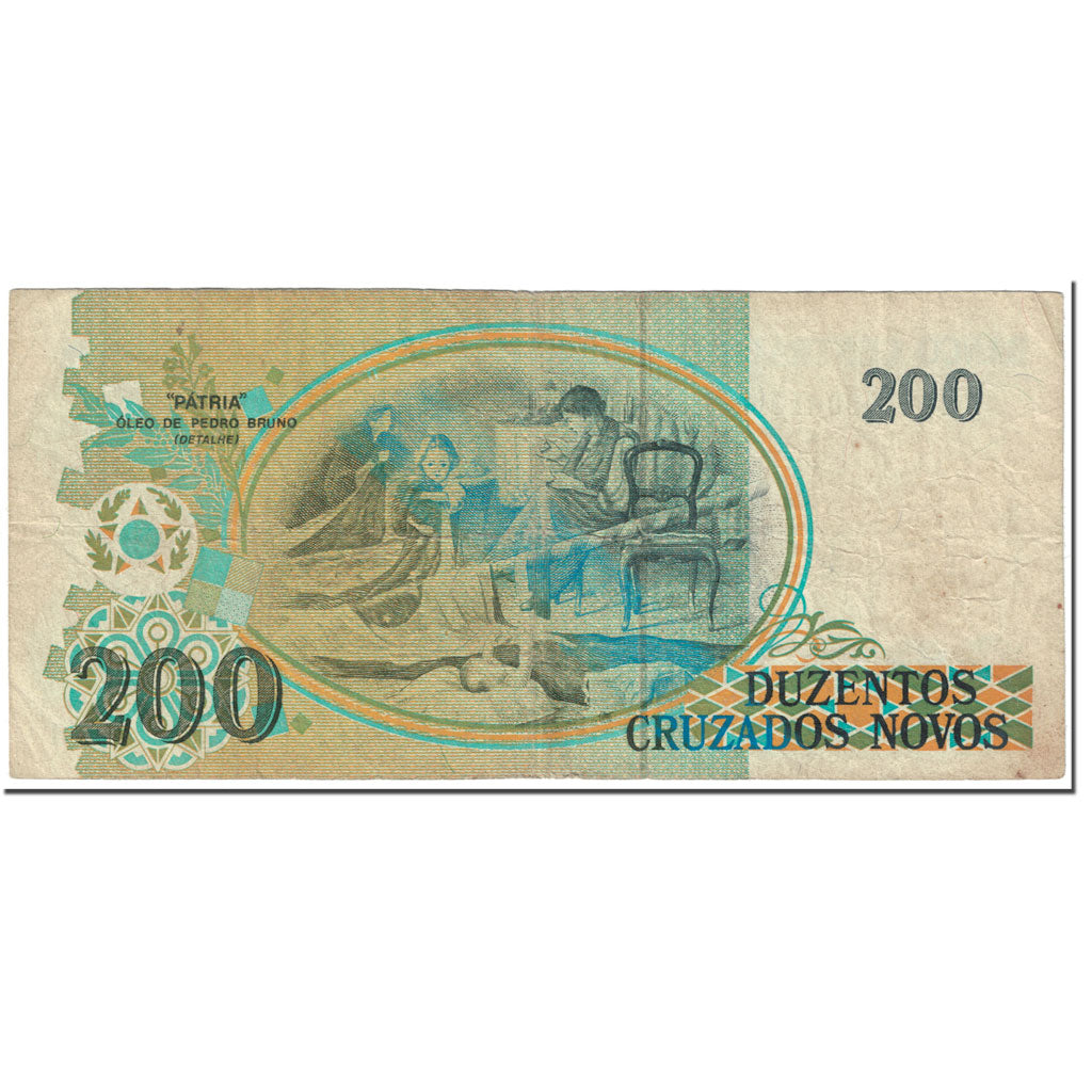 Banconote, Brasile, 200 Cruzeiros on 200 Cruzados Novos, 1991, Undated (1991)