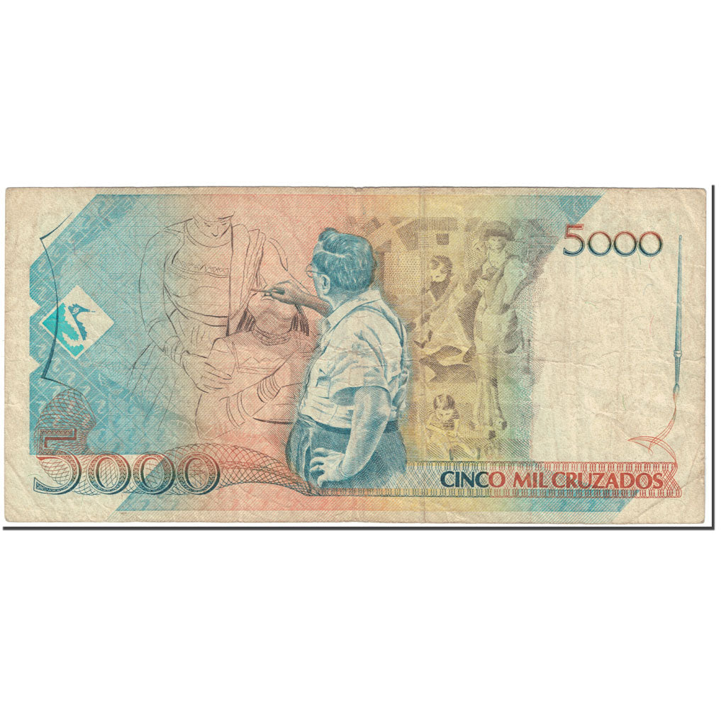 Banconote, Brasile, 5 Cruzados Novos on 5000 Cruzados, 1988, Undated (1988)
