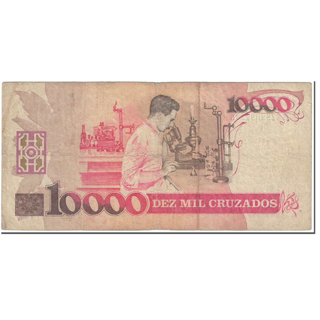 Banconote, Brasile, 10 Cruzados Novos on 10,000 Cruzados, 1990, UNdated (1990)