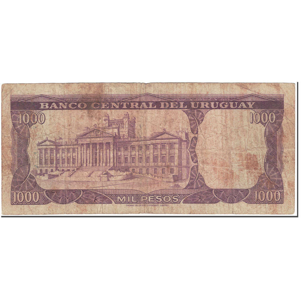 Banknote, Uruguay, 1000 Pesos, 1967, Undated (1967), KM:49a, VG(8-10)