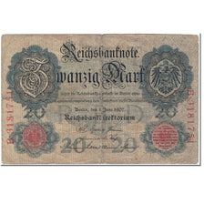 Banknote, Germany, 20 Mark, 1907, 1907-06-08, KM:28, AG(1-3)