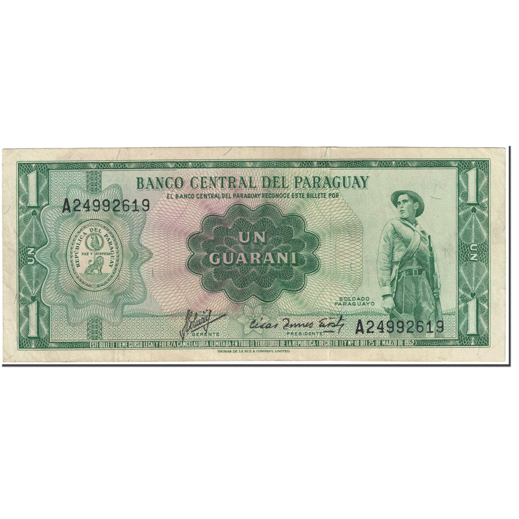 Billete, 1 Guarani, 1963, Paraguay, Undated (1963), KM:193b, MBC