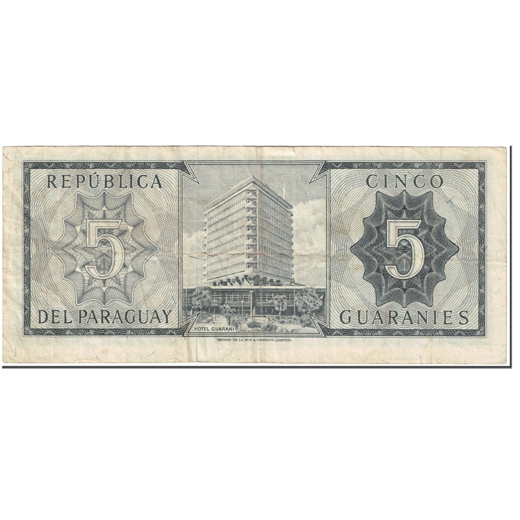 Billet, Paraguay, 5 Guaranies, 1963, Undated (1963), KM:195b, TB