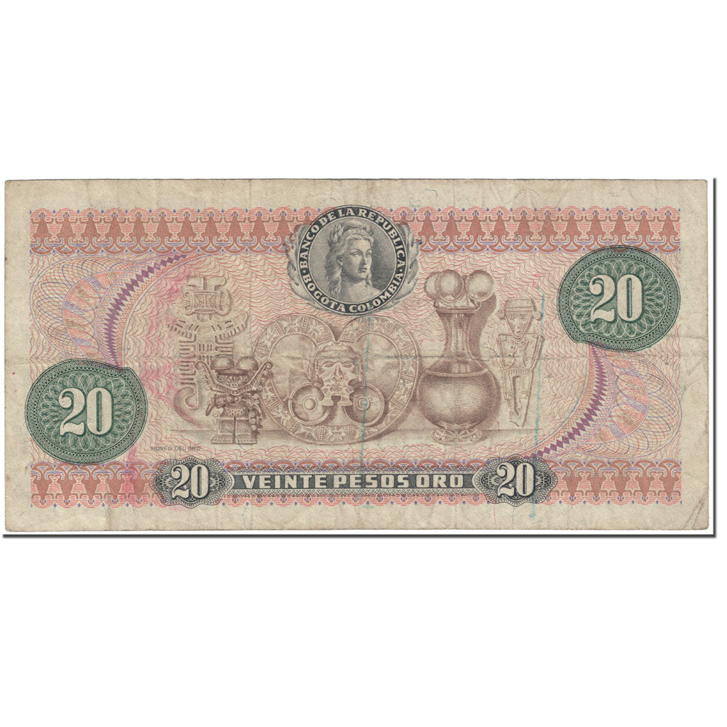 Billete, 20 Pesos Oro, 1966, Colombia, 1966-10-12, KM:409A, BC