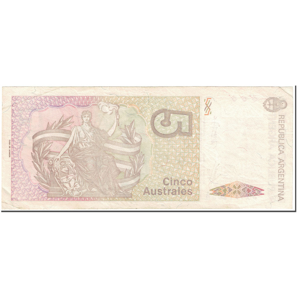 Billet, Argentine, 5 Australes, 1986-1989, undated ( 1986-89), KM:324a, TTB