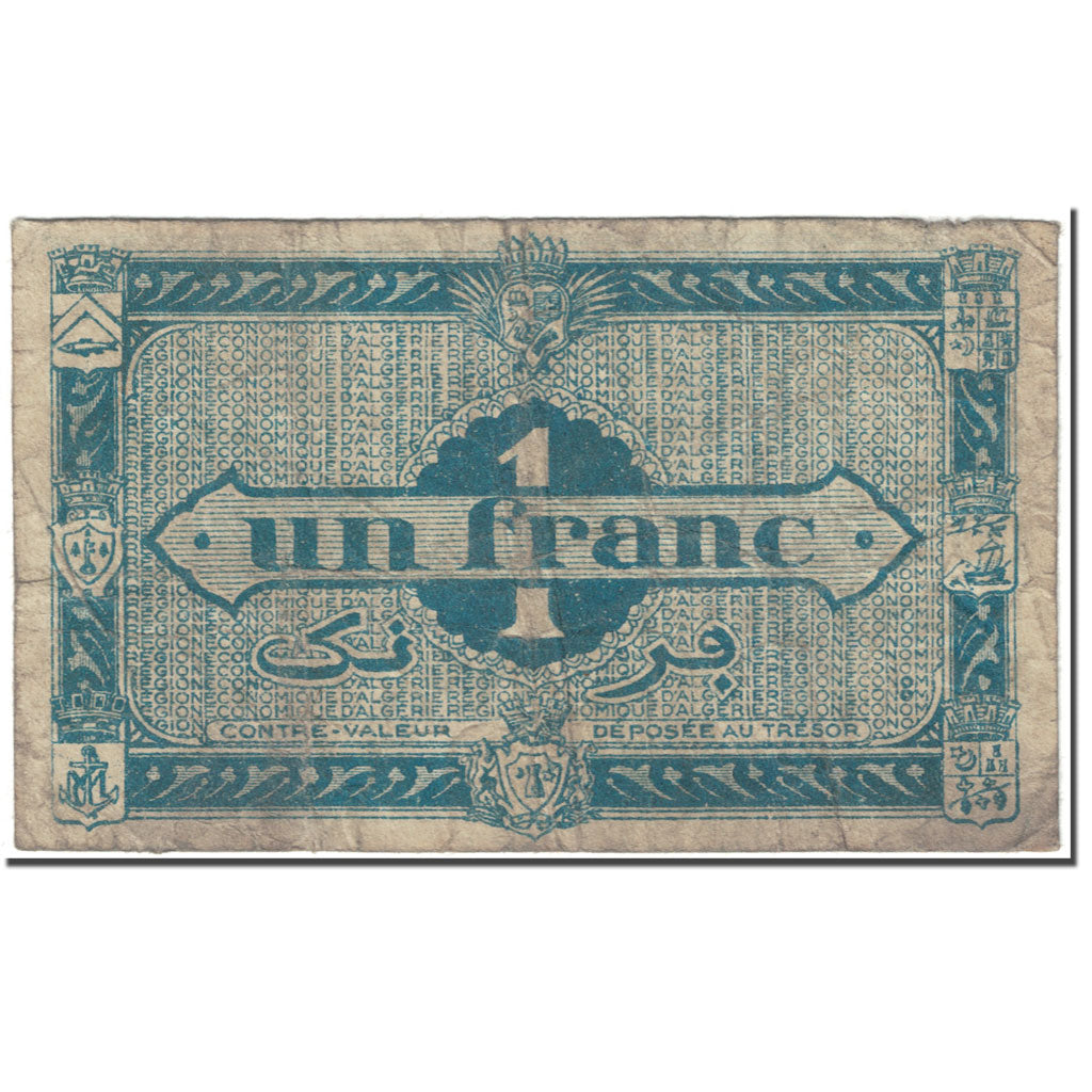 Banknote, Algeria, 1 Franc, 1944, 1944-01-31, KM:101, VG(8-10)
