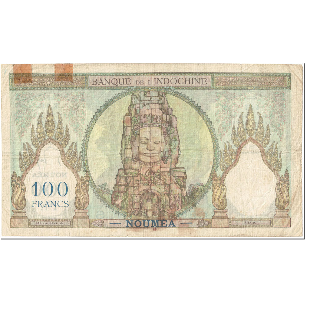 Banknote, New Caledonia, 100 Francs, 1957, Undated (1957), KM:42d, VF(20-25)