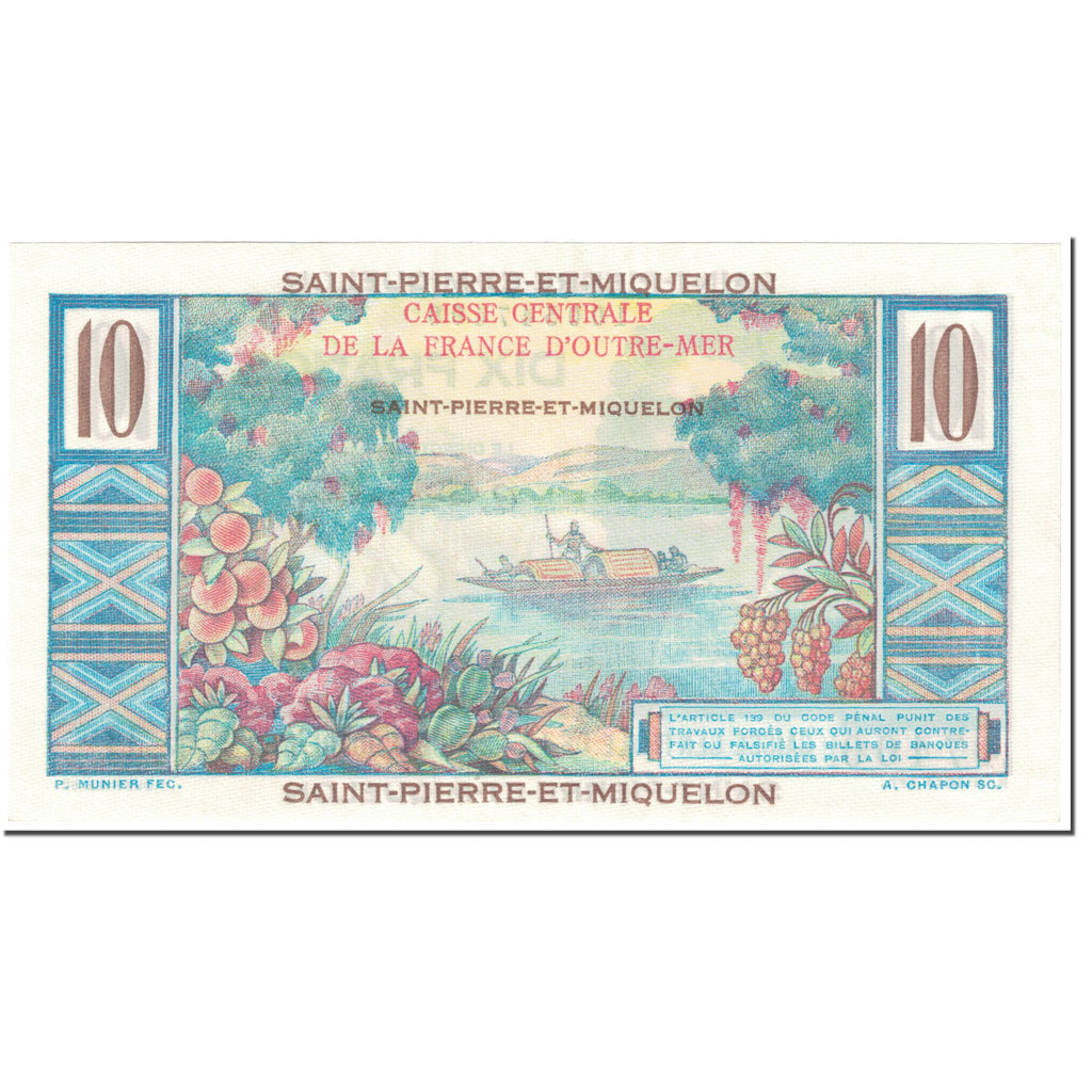 Saint Pierre and Miquelon, 10 Francs, 1950-1960, Undated (1950-1960)