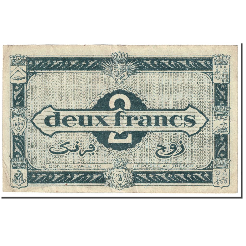Banknote, Algeria, 2 Francs, 1944, Undated (1944), KM:102, VF(20-25)
