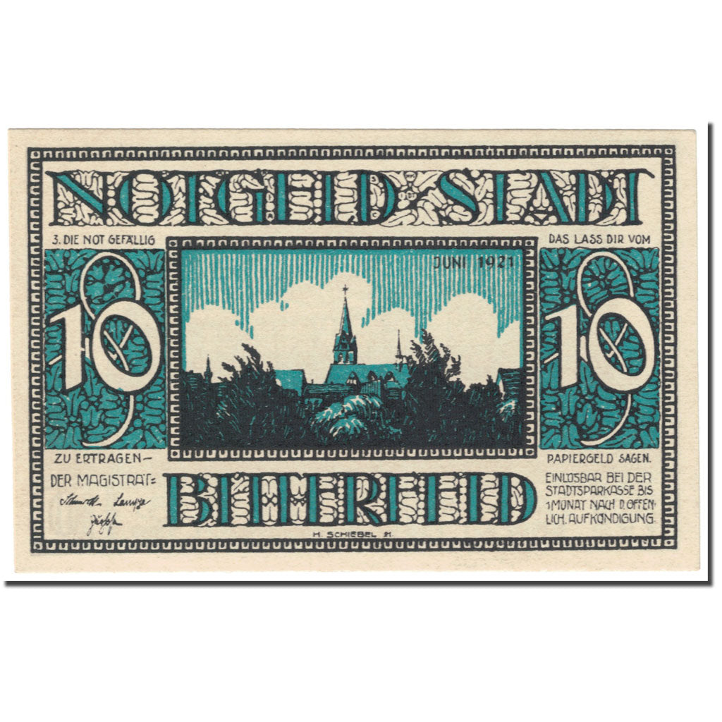 Banconote, Germania, Bitterfeld, 10 Pfennig, ferme, 1921, Undated (1921), FDS