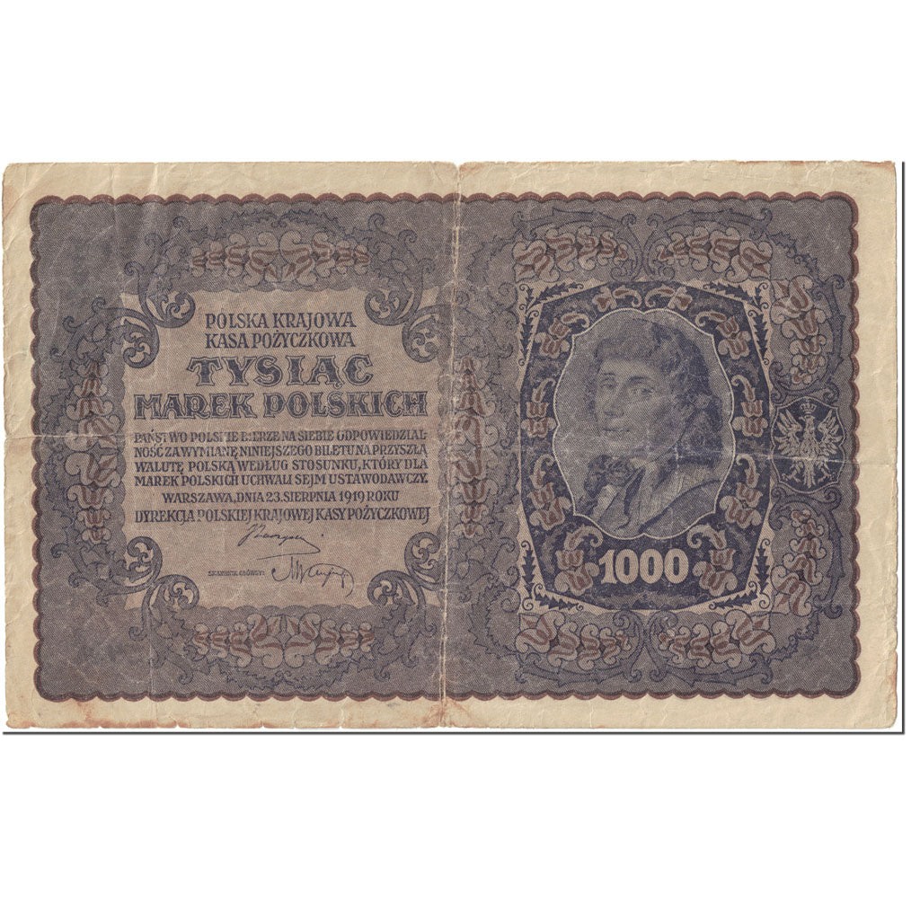 Banknote, Poland, 1000 Marek, 1919, 1919-08-23, KM:29, VF(20-25)