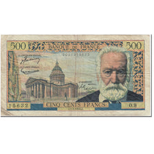 France, 500 Francs, Victor Hugo, 1954, 1954-01-07, VF(20-25), Fayette:35.1