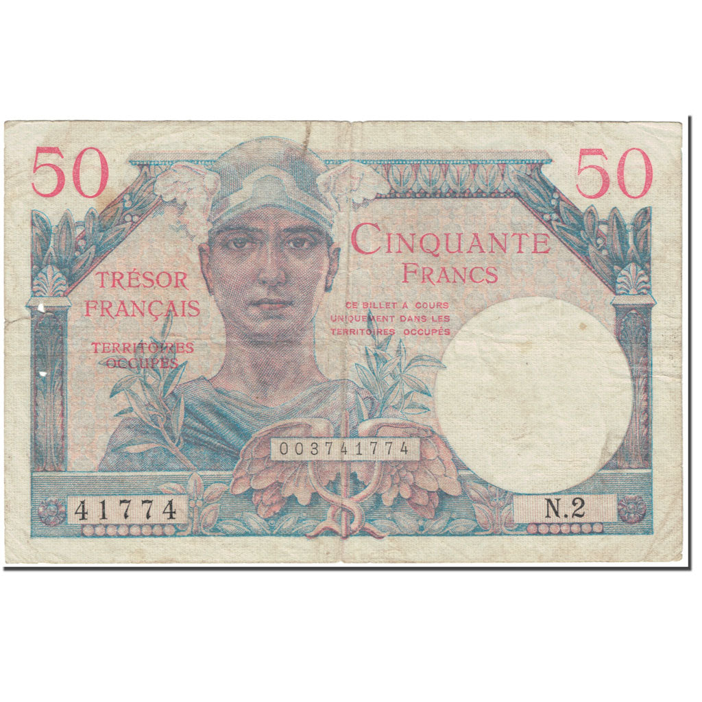 Francia, 50 Francs, 1947 French Treasury, 1947, Undated (1947), BC, Fayette:VF