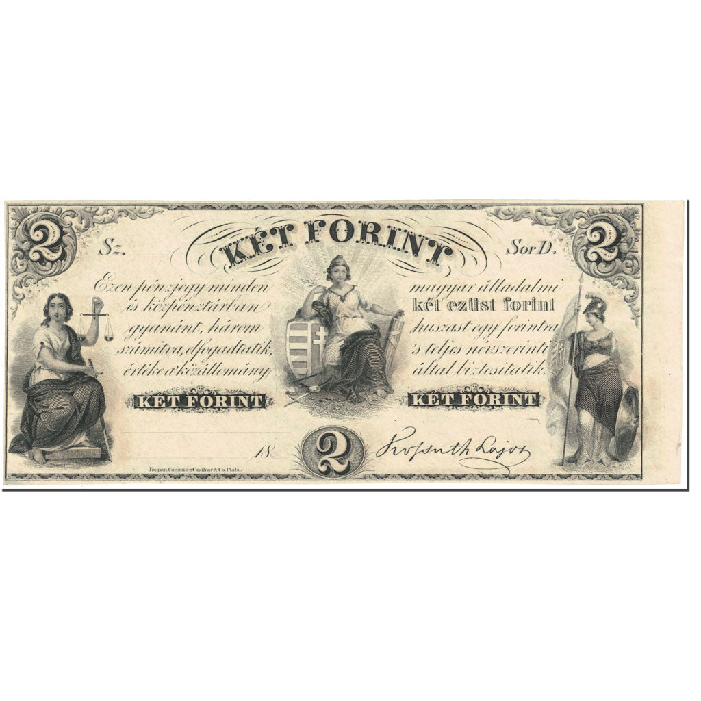 Geldschein, Ungarn, 2 Forint, 1852, Undated (1852), KM:S142r1, UNZ