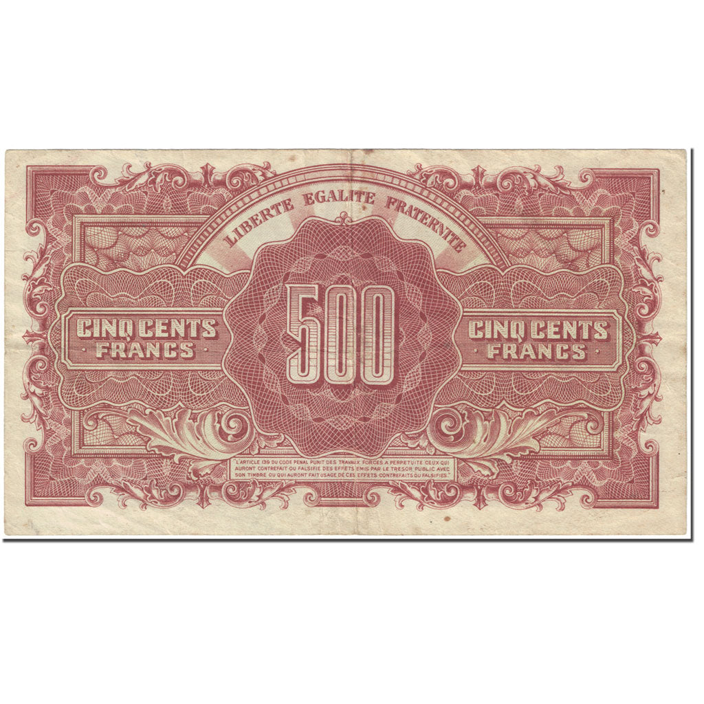 Frankrijk, 500 Francs, Marianne, 1944, Undated (1944), TTB, Fayette:VF11.2