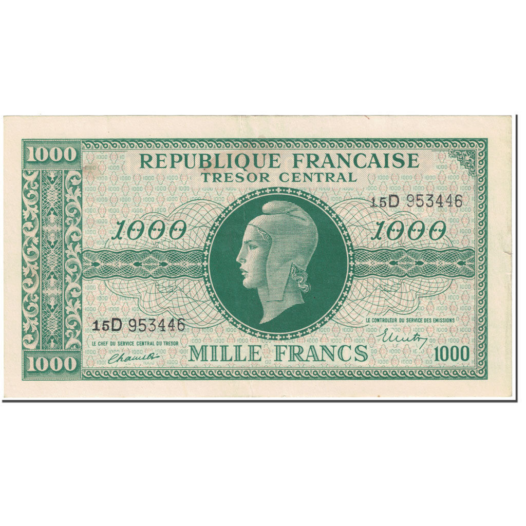Frankrijk, 1000 Francs, Marianne, 1944, Undated (1944), TTB, Fayette:VF 13.1