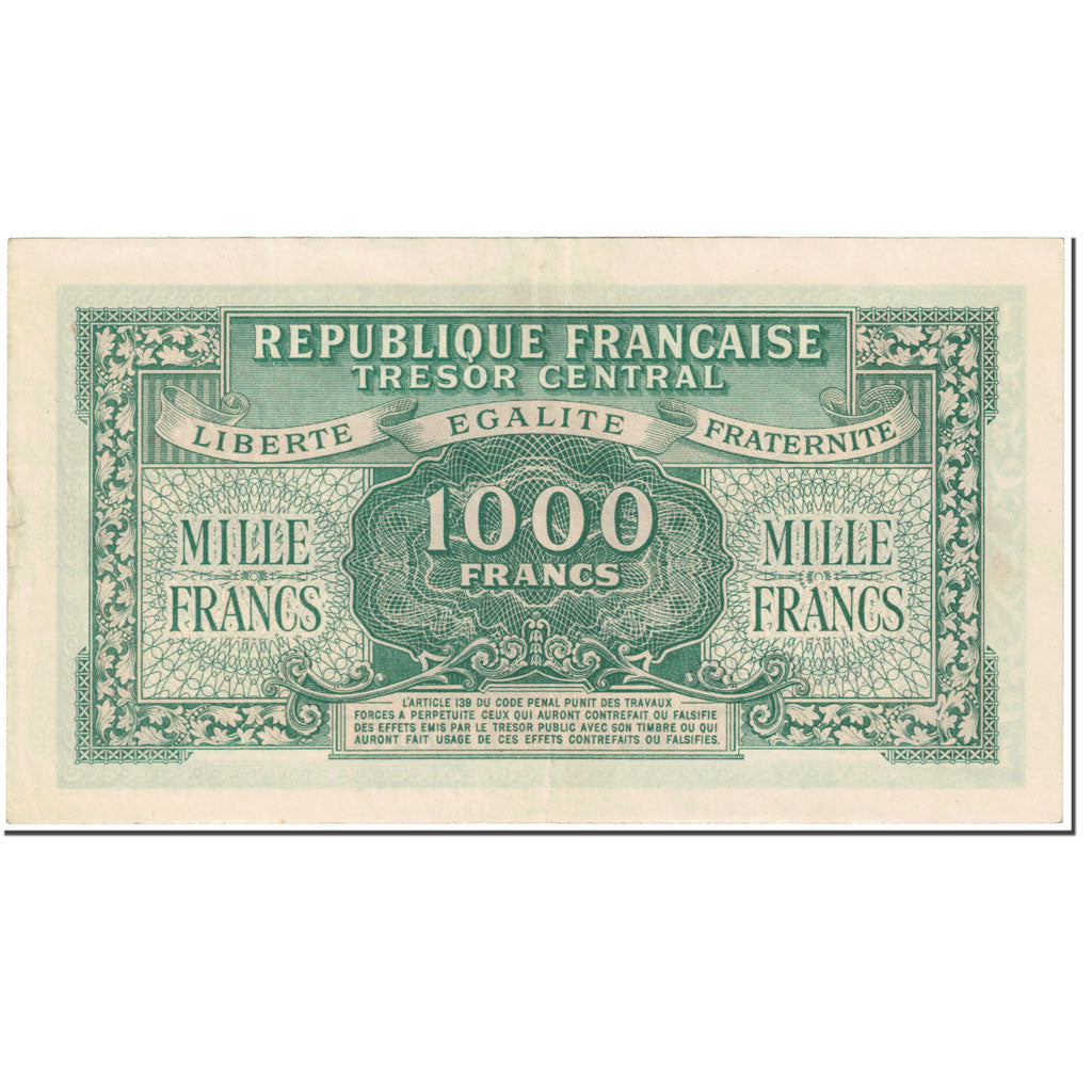 Frankrijk, 1000 Francs, Marianne, 1944, Undated (1944), TTB, Fayette:VF 13.1