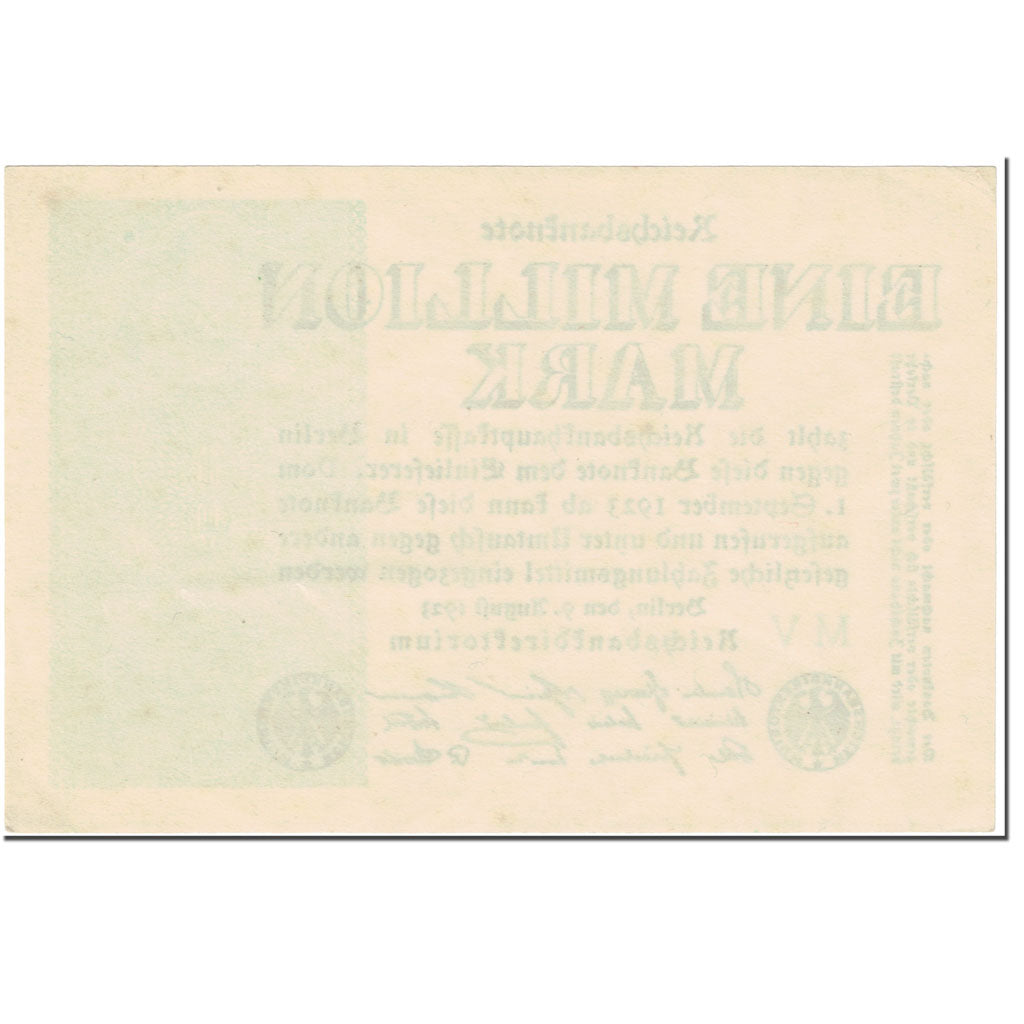 Banknote, Germany, 1 Million Mark, 1923, 1923-08-09, KM:102a, UNC(63)