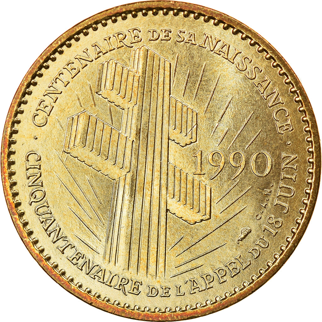 France, Medal, Centenaire de la Naissance du Général de Gaulle, History, 1990