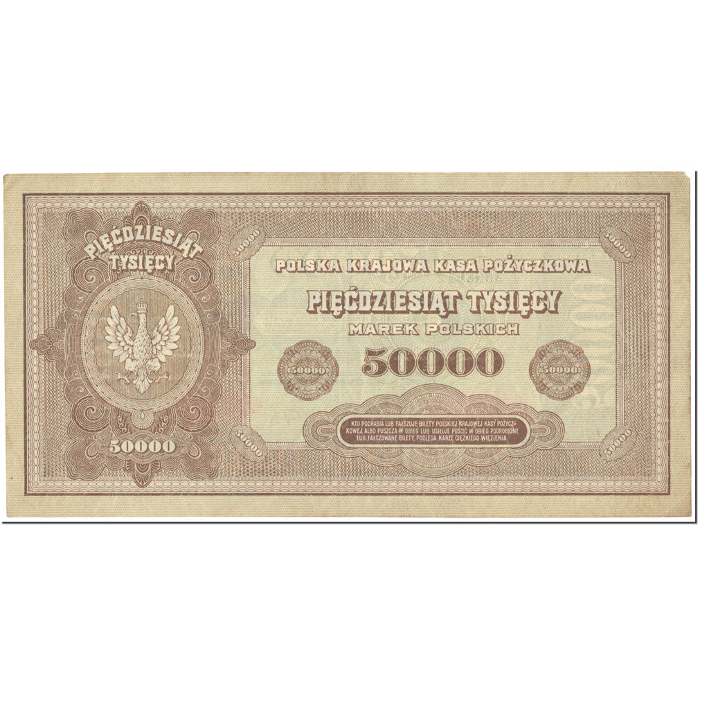 Banknote, Poland, 50,000 Marek, 1922, 1922-10-10, KM:33, AU(55-58)