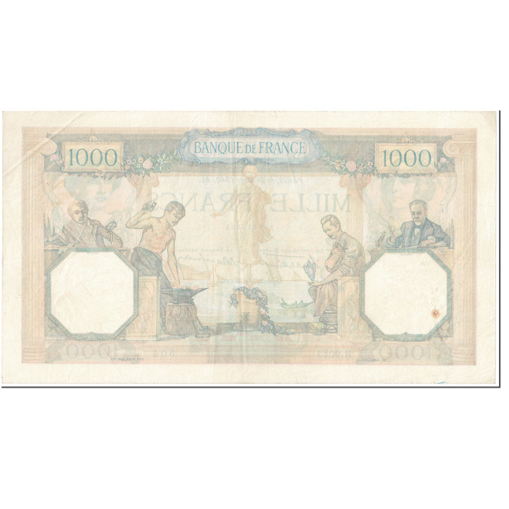 France, 1000 Francs, Cérès et Mercure, 1940, 1940-03-21, VF(20-25)