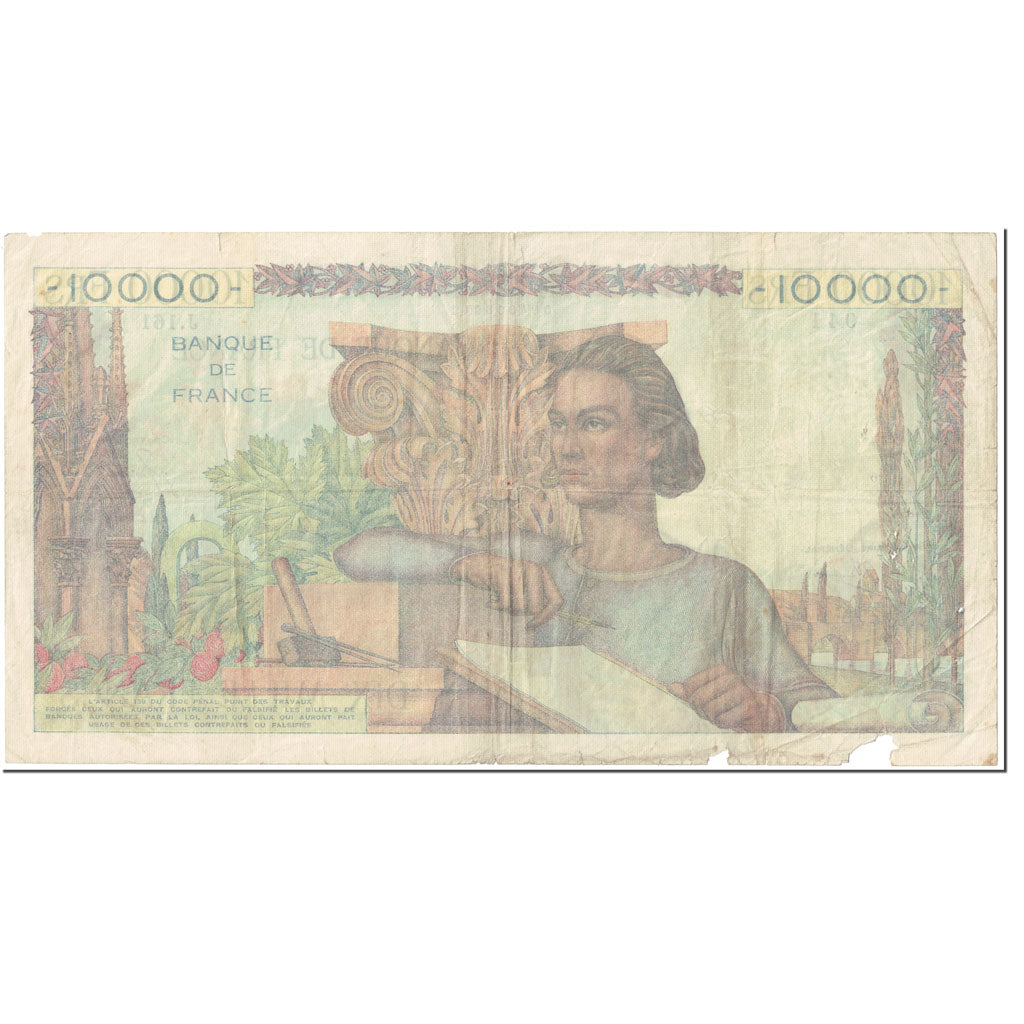 França, 10,000 Francs, Génie Français, 1946, 1946-07-11, VG(8-10)