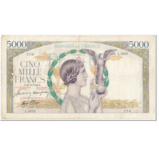 Francia, 5000 Francs, Victoire, 1942, 1942-10-22, B, Fayette:46.43, KM:97c