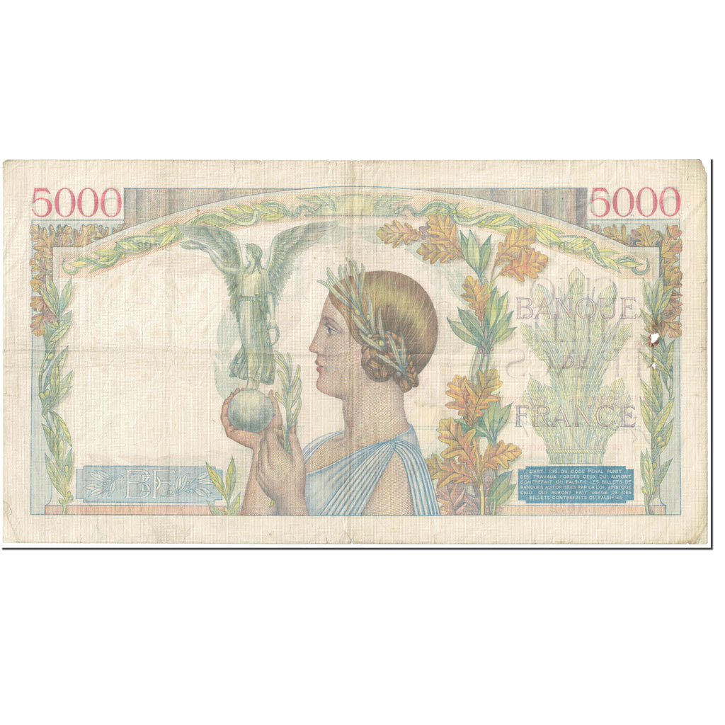 Frankreich, 5000 Francs, Victoire, 1942, 1942-10-22, SGE, Fayette:46.43, KM:97c
