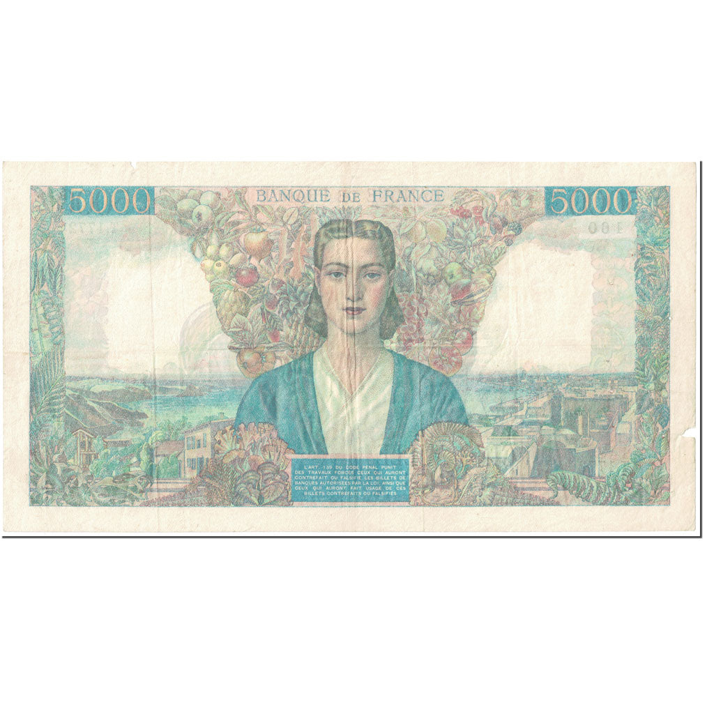 France, 5000 Francs, Empire Français, 1945, 1945-12-06, VF(20-25)