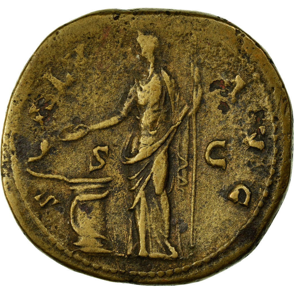 Coin, Antoninus Pius, Sestertius, EF(40-45), Copper, Cohen:717/726