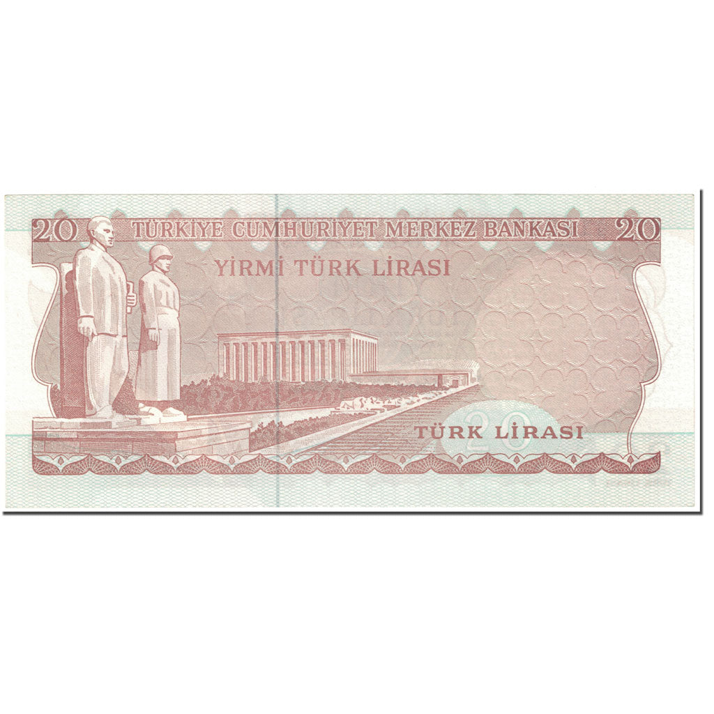 Banknote, Turkey, 20 Lira, 1974, Old Date 1970-10-14, KM:187a, UNC(65-70)