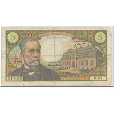 France, 5 Francs, Pasteur, 1969, 1969-02-06, VF(20-25), Fayette:61.9, KM:146b