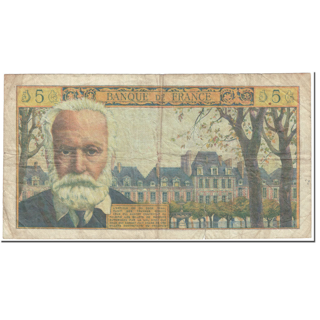 França, 5 Nouveaux Francs, Victor Hugo, 1964, 1964-05-06, VF(20-25)