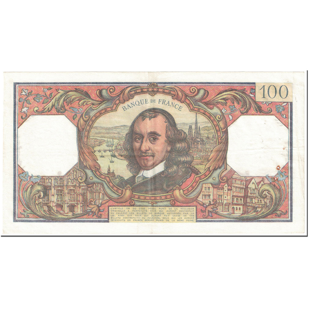 Francja, 100 Francs, Corneille, 1968, 1968-03-07, VF(30-35), Fayette:65.21